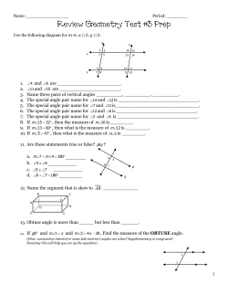 Review Geometry Test #3 PREP