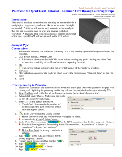Laminar Flow through a Straight Pipe, using Pointwise for mesh generation, and using OpenFOAM for CFD
