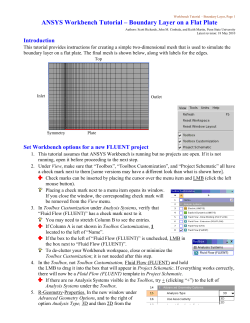 Flat Plate Boundary Layer Flow