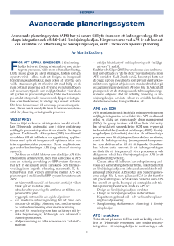 Avancerade planeringssystem