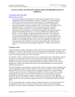 Evaluating Automatic Detection of Misspellings in German