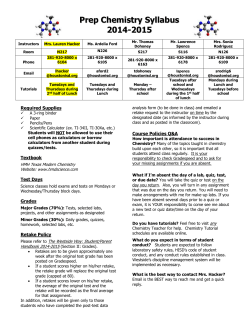 Prep Chemistry Syllabus