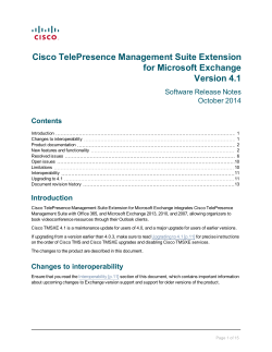 Cisco TelePresence Management Suite Extension for Microsoft Exchange Version 4.1