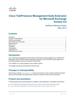 Cisco TelePresence Management Suite Extension for Microsoft Exchange Version 4.0