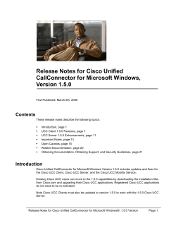 Cisco Unified CallConnector for Microsoft Windows 1.5 Release Notes