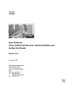 User Guide for Cisco Unified Call Services, Universal Edition and Unified Call Studio, Release 6.0(1)