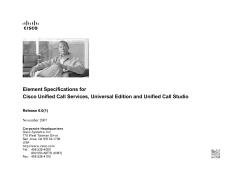 Element Specifications for Cisco Unified Call Services, Universal Edition and Unified Call Studio, Release 6.0(1)