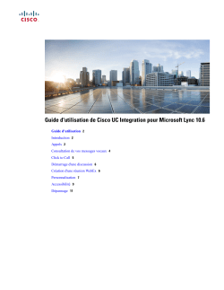 Guide d'utilisation de Cisco UC Integration pour Microsoft Lync 10.6
