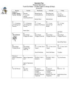 Geometry Prep 4th Six Weeks Calendar 14-15