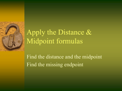 Distance and Midpoint PowerPoint