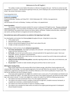 English I Pre-AP Syllabus
