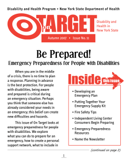 LARGE PRINT "On Target Newsletter, Be Prepared, Fall 2007"