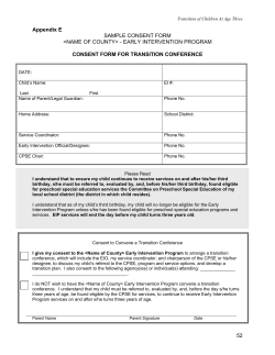 Sample Consent Form for Transition Conference