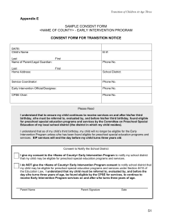 Sample Consent Form for Transition Notice