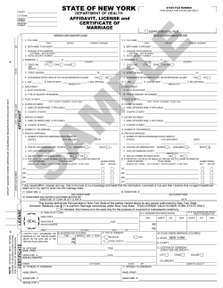 View a sample Marriage License
