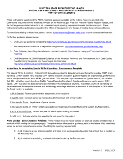 Instructions for Special ARRA Reporting Procurements ( Prime Vendors ) Monthly Data Elements