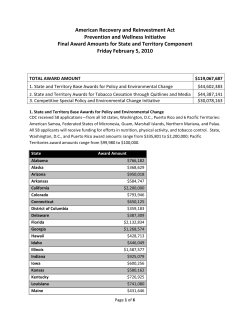 $125 million to States and territories as Supplemental Funding for Healthy communities