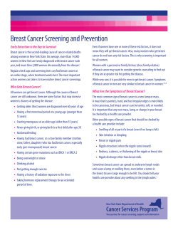 "Breast Cancer Screening and Prevention"