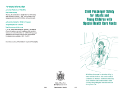 Child Passenger Safety for Infants and Young Children With Special Health Care Needs