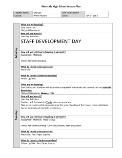 Lesson Plans 1/6-1/9