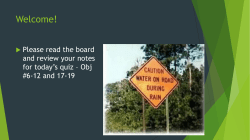 Notes: More oil considerations