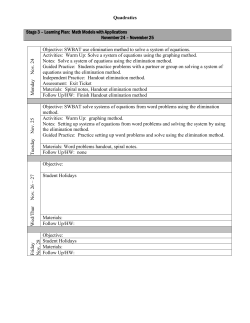 Lesson Plans 11/24 and 11/25