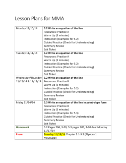 Lesson Plans 11/10/14-11/14/14