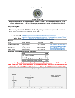 Initial Rulemaking Planner and Timeline