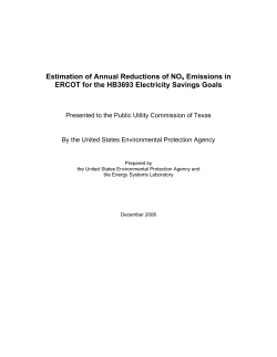 Estimation of Annual Reductions of NOx Emissions in ERCOT for the HB3693 Electricity Savings Goals - Project No. 35266