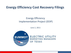 Energy Efficiency Cost Recovery Filings