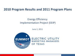 2010 Program Results and 2011 Program Plans