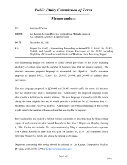 Memo filed - December 11, 2015