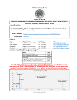 Initial Rulemaking Planner and Timeline