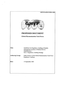 Guidelines for Regulatory Auditing