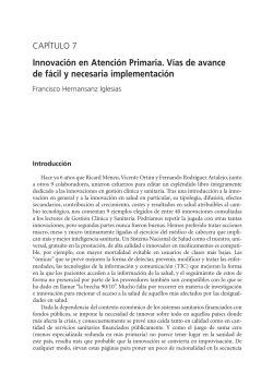 Innovaci n en Atenci n Primaria. V as de avance de f cil y necesaria implementaci n.