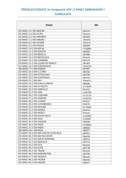 preseleccionats en segona convocat ria