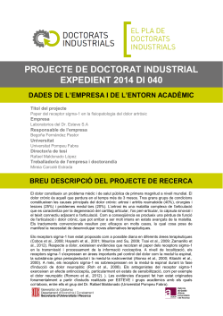 Paper del receptor sigma-1 en la fisiopatologia del dolor artr&ograve;sic