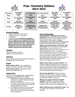 Prep Chemistry Syllabus