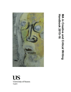 MA in Creative and Critical Writing Course Handbook 2015-16 [DOC 1004.00KB]