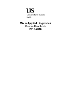 MA in Applied Linguistics Course Handbook 2015-16 [DOC 472.00KB]