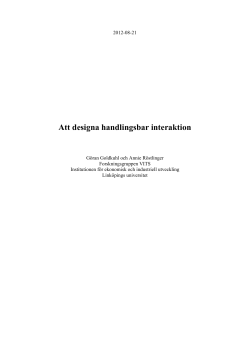Att designa handlingsbar interaktion