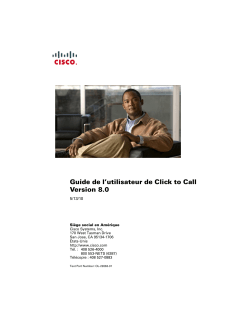 Guide de l&rsquo;utilisateur de Click to Call Version 8.0