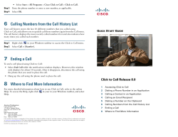 Quick Start Guide for Click to Call Release 8.0