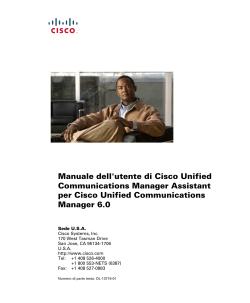 Manuale dell'utente di Cisco Unified Communications Manager Assistant per Cisco Unified Communications Manager 6.0
