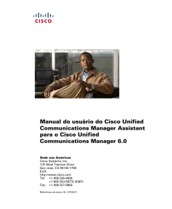 Manual do usu&Atilde;&iexcl;rio do Cisco Unified Communications Manager Assistant para o Cisco Unified Communications Manager 6.0