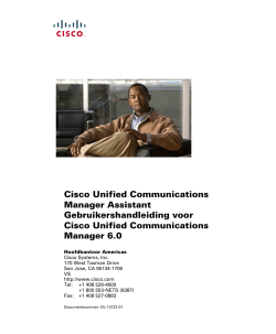Cisco Unified Communications Manager Assistant Gebruikershandleiding voor Cisco Unified Communications Manager 6.0