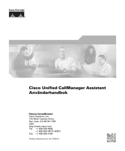 Cisco Unified CallManager Assistant anvÃ¤ndarhandbok fÃ¶r Cisco Unified CallManager 5.0