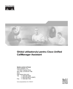Ghidul utilizatorului pentru Cisco Unified CallManager Assistant pentru Cisco Unified CallManager 5.0