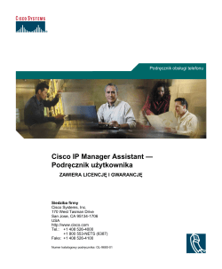 Podr&Auml;&trade;cznik u&Aring;&frac14;ytkownika programu Cisco Unified CallManager Assistant dla systemu Cisco Unified CallManager 4.2