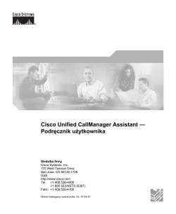 Podr&Auml;&trade;cznik u&Aring;&frac14;ytkownika programu Cisco Unified CallManager Assistant dla systemu Cisco Unified CallManager 5.0